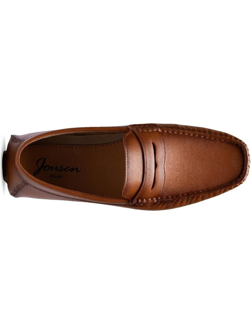 Jousen Men's Polish Brown Classic Penny Loafer Slip On Lightweight Driving Shoes